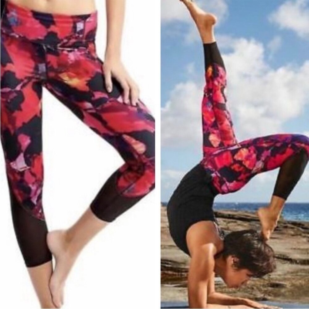 High Rise Mystique Chaturanga Mesh Capri Size Medium